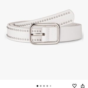Amazon White Studded Belt with Silver Buckle